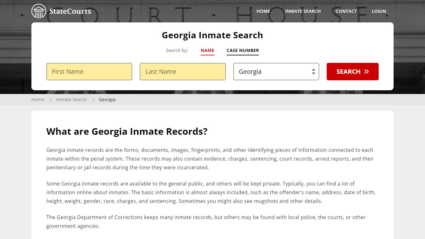 Georgia Inmate Search, Prison and Jail Information - StateCourts